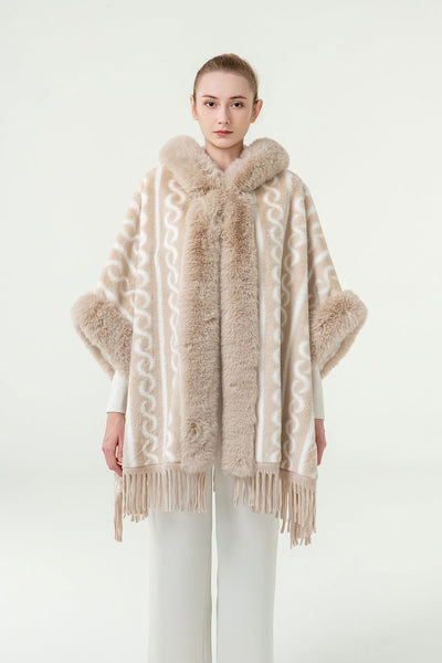 Lucchi Italy Women's Hooded Cape - Cream