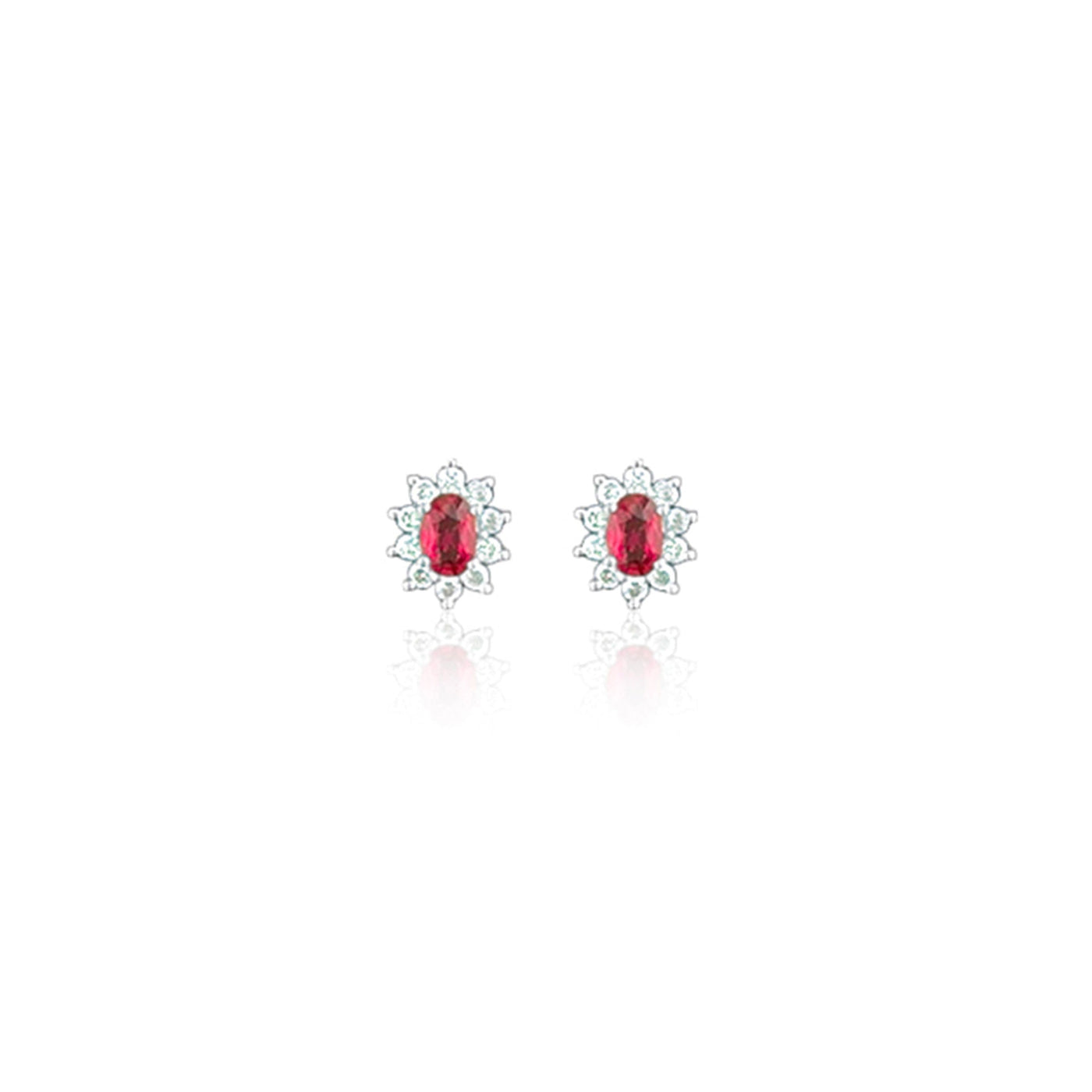 Lucchi Italy 18k White Gold with Ruby and Diamonds - Earring Style 6