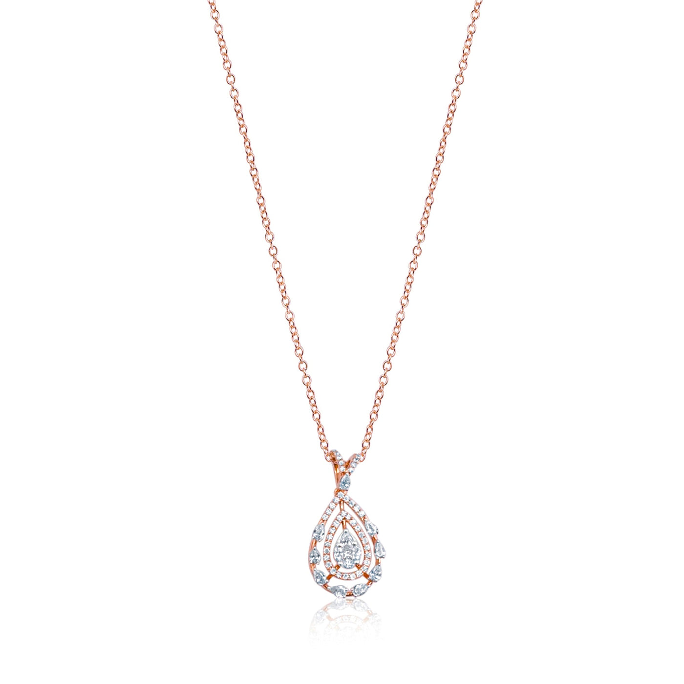 Lucchi Italy 18k Rose Gold with Diamond - Pendant Style 10