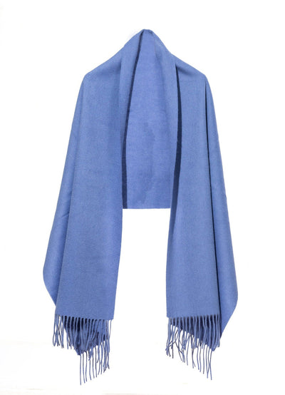 Lucchi Italy Plain Scarf Light Blue Oversized Wrap 100% Pure Lambswool