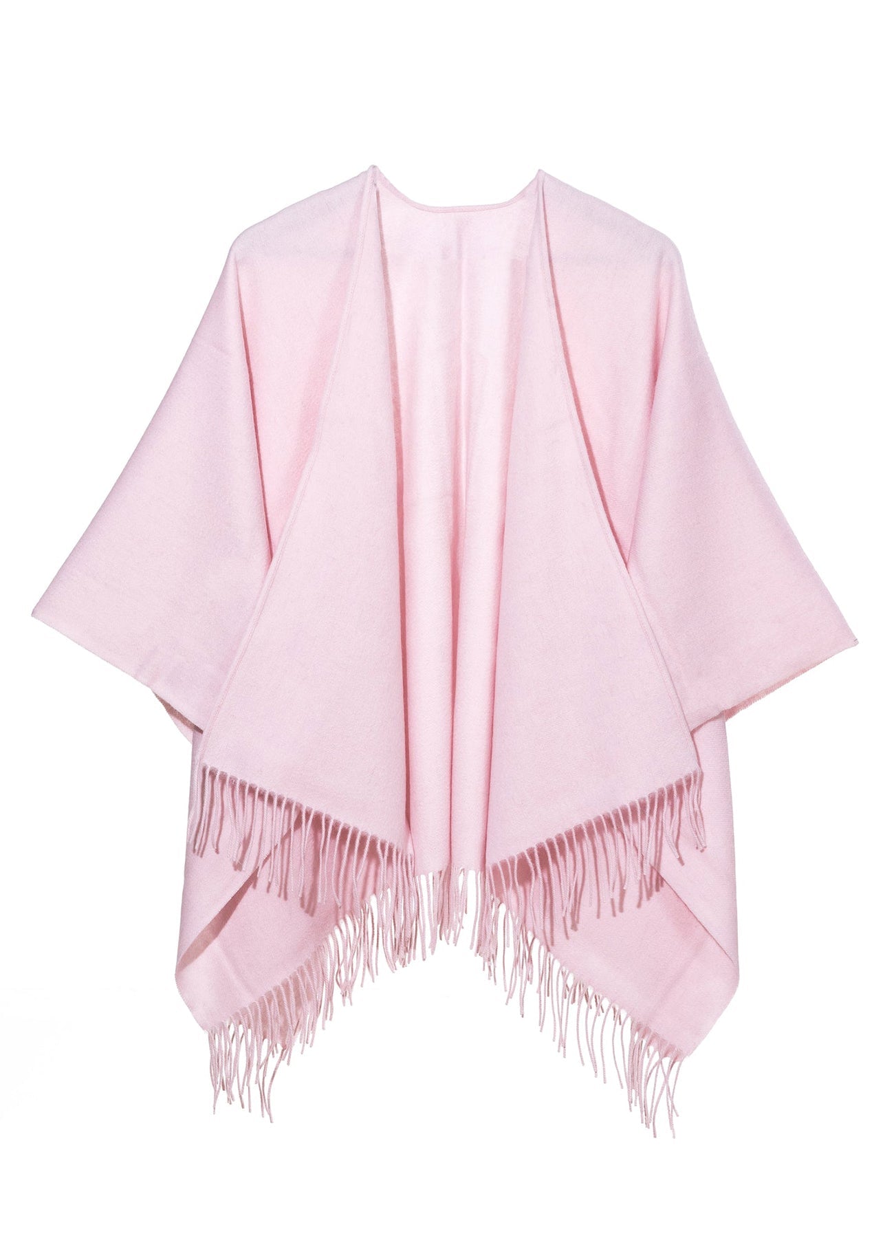 Lucchi Italy Plain Cape Light Pink Poncho 100% Pure Lambswool