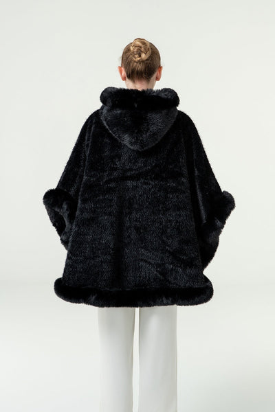 Lucchi Italy Women's Hooded Cape - Black