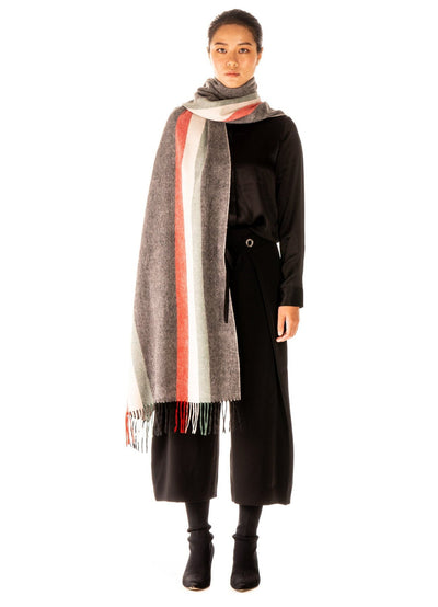 Lucchi Italy Milano Grey Stole 100% Pure Lambswool