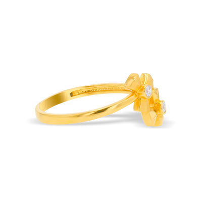 Lucchi Italy 22k Yellow Gold with Stone - Ring Style 80