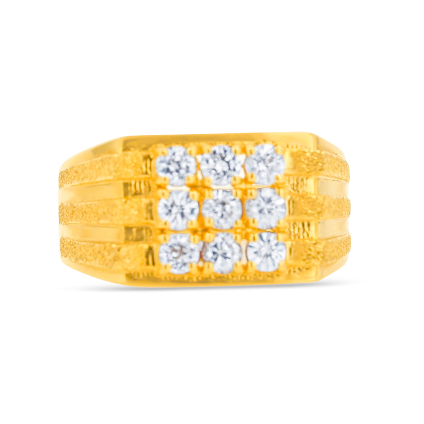 Lucchi Italy 22k Yellow Gold with Stone - Ring Style 67 (Men's Ring)