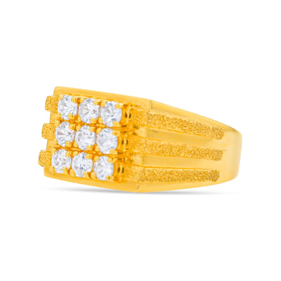 Lucchi Italy 22k Yellow Gold with Stone - Ring Style 67 (Men's Ring)