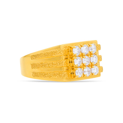 Lucchi Italy 22k Yellow Gold with Stone - Ring Style 67 (Men's Ring)