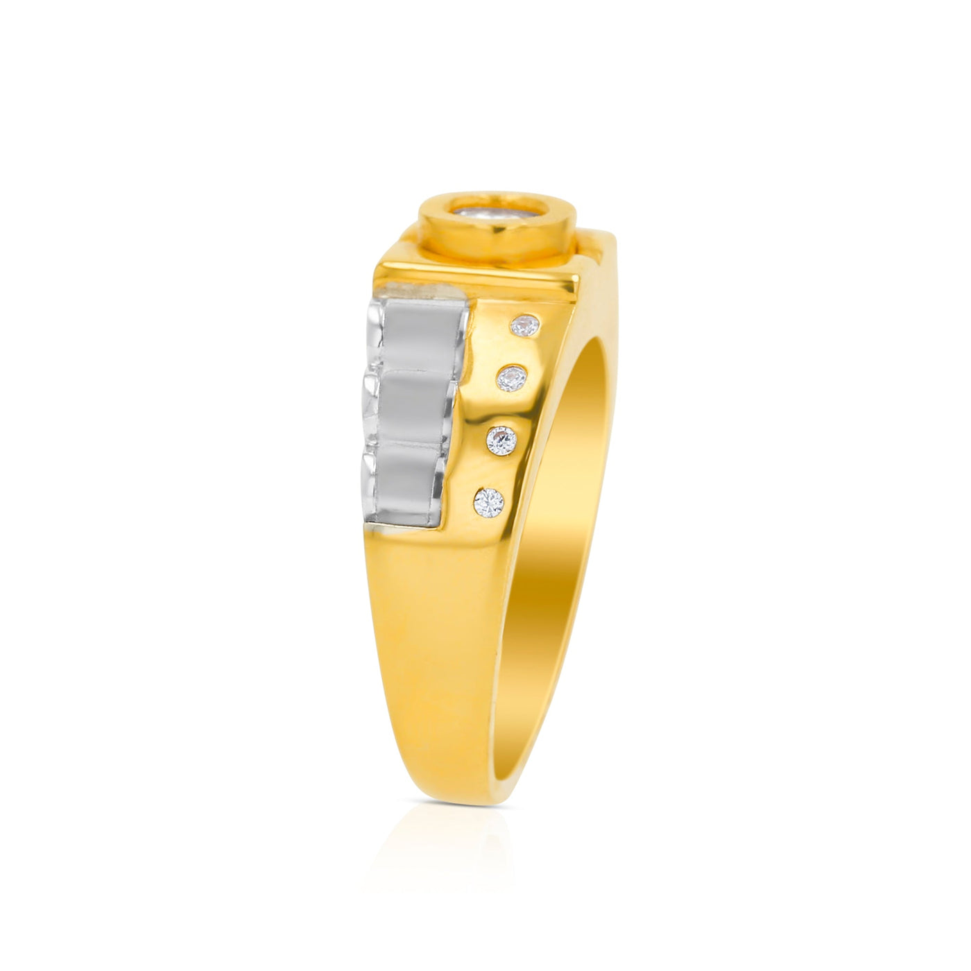 Lucchi Italy 22k Yellow and White Gold with Stone - Ring Style 68 (Men's Ring)