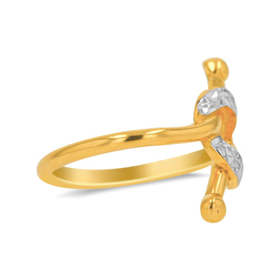 Lucchi Italy 22k Yellow and White Gold - Ring Style 85