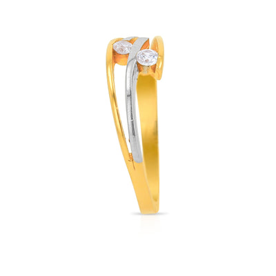 Lucchi Italy 22k Yellow and White Gold with Stone - Ring Style 86