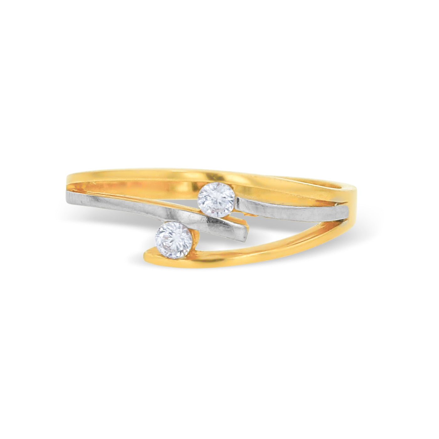 Lucchi Italy 22k Yellow and White Gold with Stone - Ring Style 86