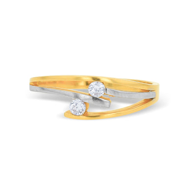 Lucchi Italy 22k Yellow and White Gold with Stone - Ring Style 86