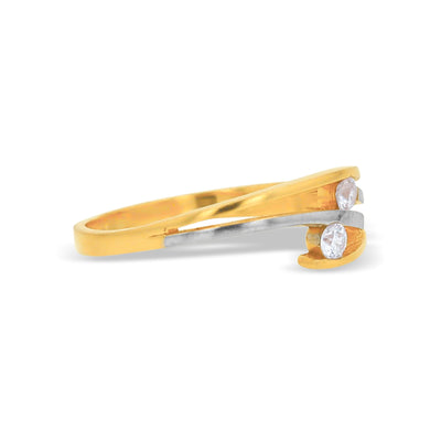 Lucchi Italy 22k Yellow and White Gold with Stone - Ring Style 86
