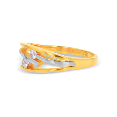 Lucchi Italy 22k Yellow and White Gold with Stone - Ring Style 86