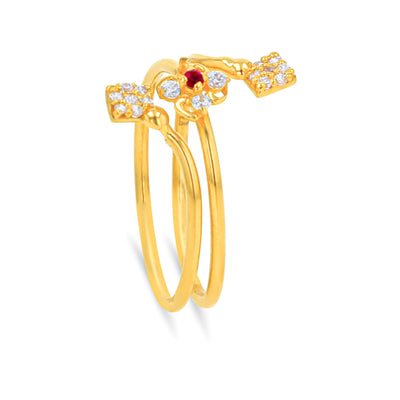 Lucchi Italy 22k Yellow and White Gold - Ring Style 89