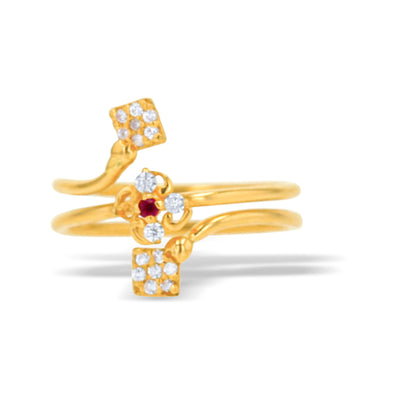 Lucchi Italy 22k Yellow and White Gold - Ring Style 89