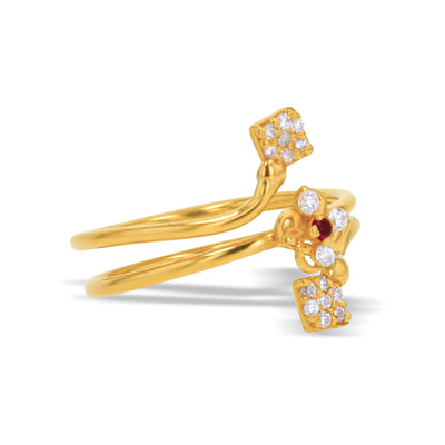 Lucchi Italy 22k Yellow and White Gold - Ring Style 89