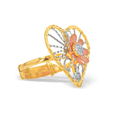 Lucchi Italy 22k Yellow, White, and Rose Gold - Ring Style 90