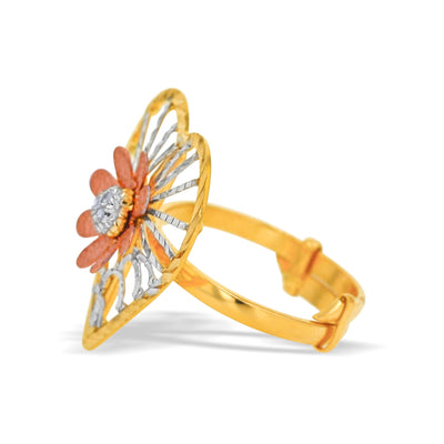 Lucchi Italy 22k Yellow, White, and Rose Gold - Ring Style 90