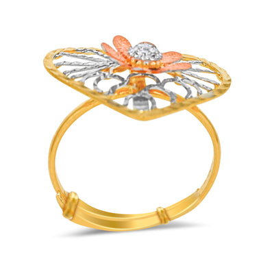 Lucchi Italy 22k Yellow, White, and Rose Gold - Ring Style 90