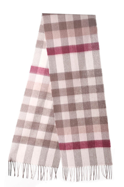 100% Pure Children's Cashmere Pink Check Scarf