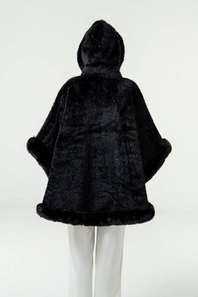 Lucchi Italy Women's Hooded Cape - Black