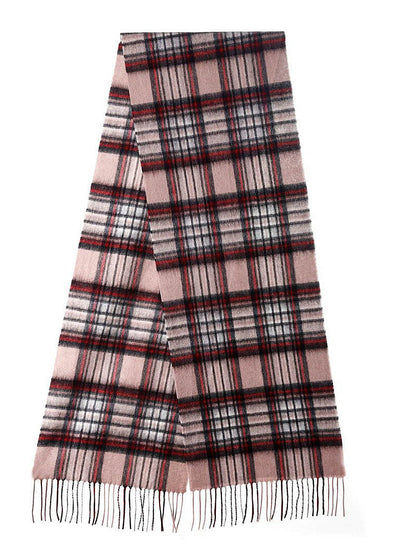 Lucchi Italy Scarf Stewart Camel Tartan 100% Pure Lambswool