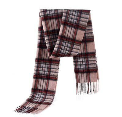 Lucchi Italy Scarf Stewart Camel Tartan 100% Pure Lambswool