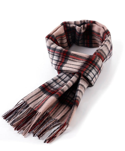 Lucchi Italy Scarf Stewart Camel Tartan 100% Pure Lambswool