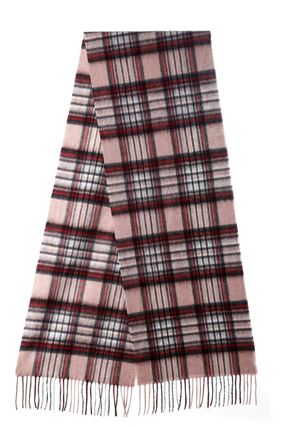 Lucchi Italy 100% Pure Cashmere Scarf Stewart Camel Tartan - Big Size