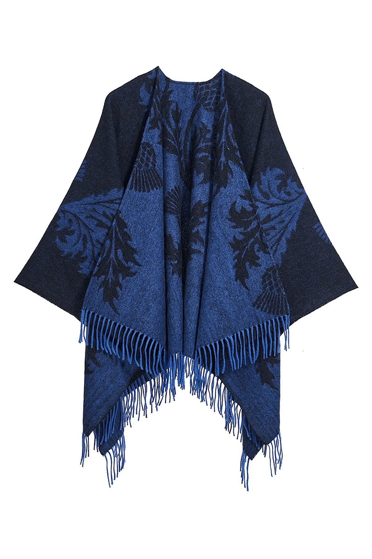 Lucchi Italy Single Thistle Navy Cape 100% Pure Lambswool