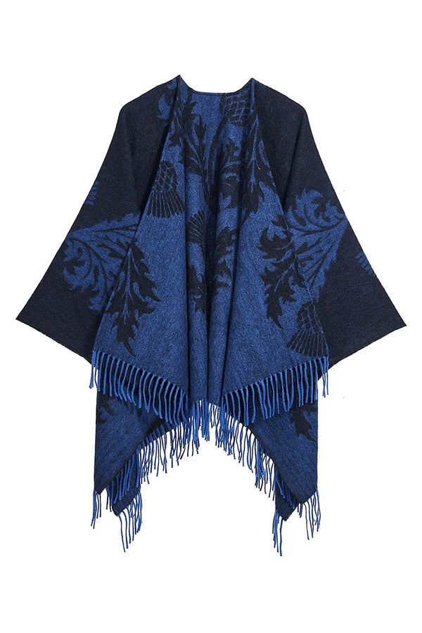 Lucchi Italy Single Thistle Navy Cape 100% Pure Lambswool