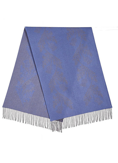 Lucchi Italy Double Thistle Blue Stole 100% Pure Lambswool