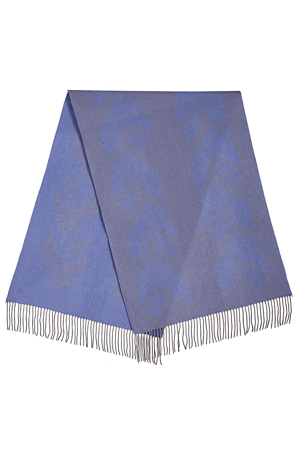 Lucchi Italy Double Thistle Blue Stole 100% Pure Lambswool