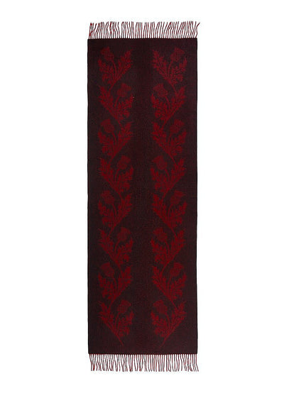 Lucchi Italy Double Thistle Red Stole 100% Pure Lambswool