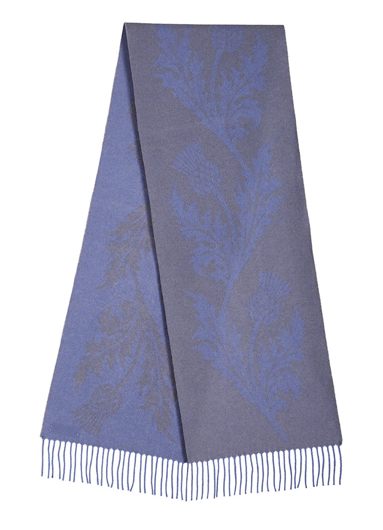 Lucchi Italy Single Thistle Blue Scarf 100% Pure Lambswool