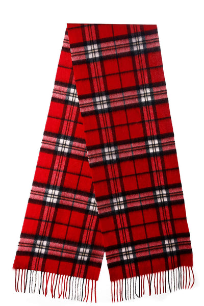 Lucchi Italy 100% Pure Cashmere Scarf Scottish Thomson Red Check Design