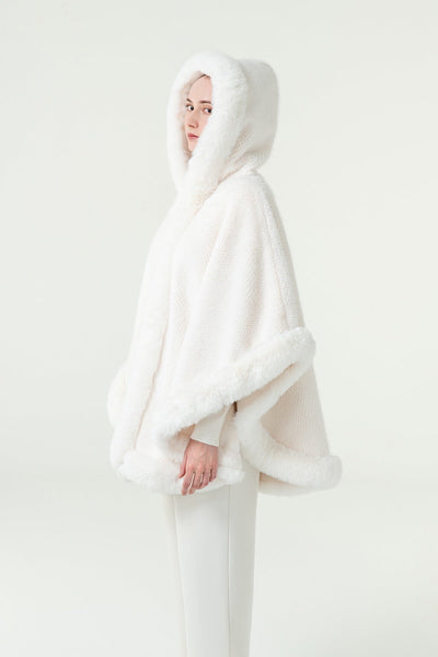 Lucchi Italy Women's Hooded Cape - White