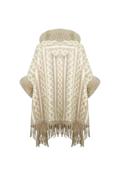 Lucchi Italy Women's Hooded Cape - Cream