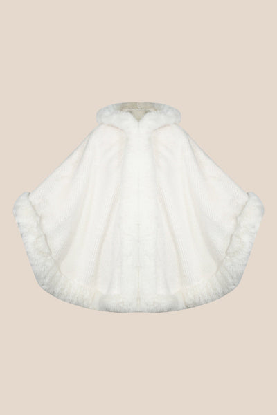 Lucchi Italy Women's Hooded Cape - White