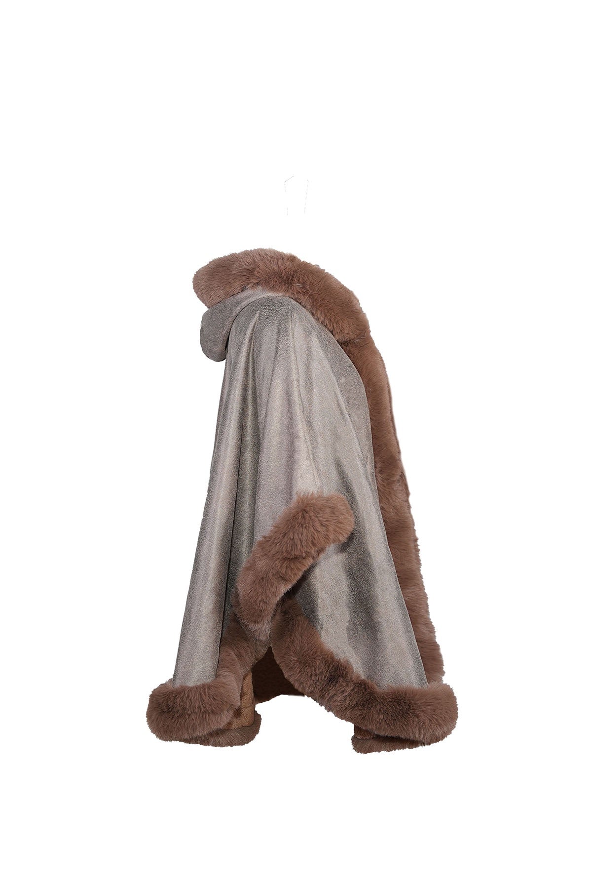 Lucchi Italy Women's Hooded Cape - Brown